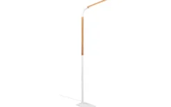 Golvläslampor<Trio Lighting Norris Golvlampa LED matt vit/trä