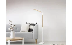 Golvläslampor<Trio Lighting Norris Golvlampa LED matt vit/trä