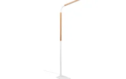 Golvläslampor<Trio Lighting Norris Golvlampa LED matt vit/trä