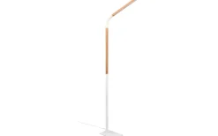 Golvläslampor<Trio Lighting Norris Golvlampa LED matt vit/trä