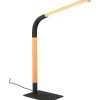 Trio Lighting Norris Skrivbordslampa LED mattsvart/trä* Skrivbordslampor