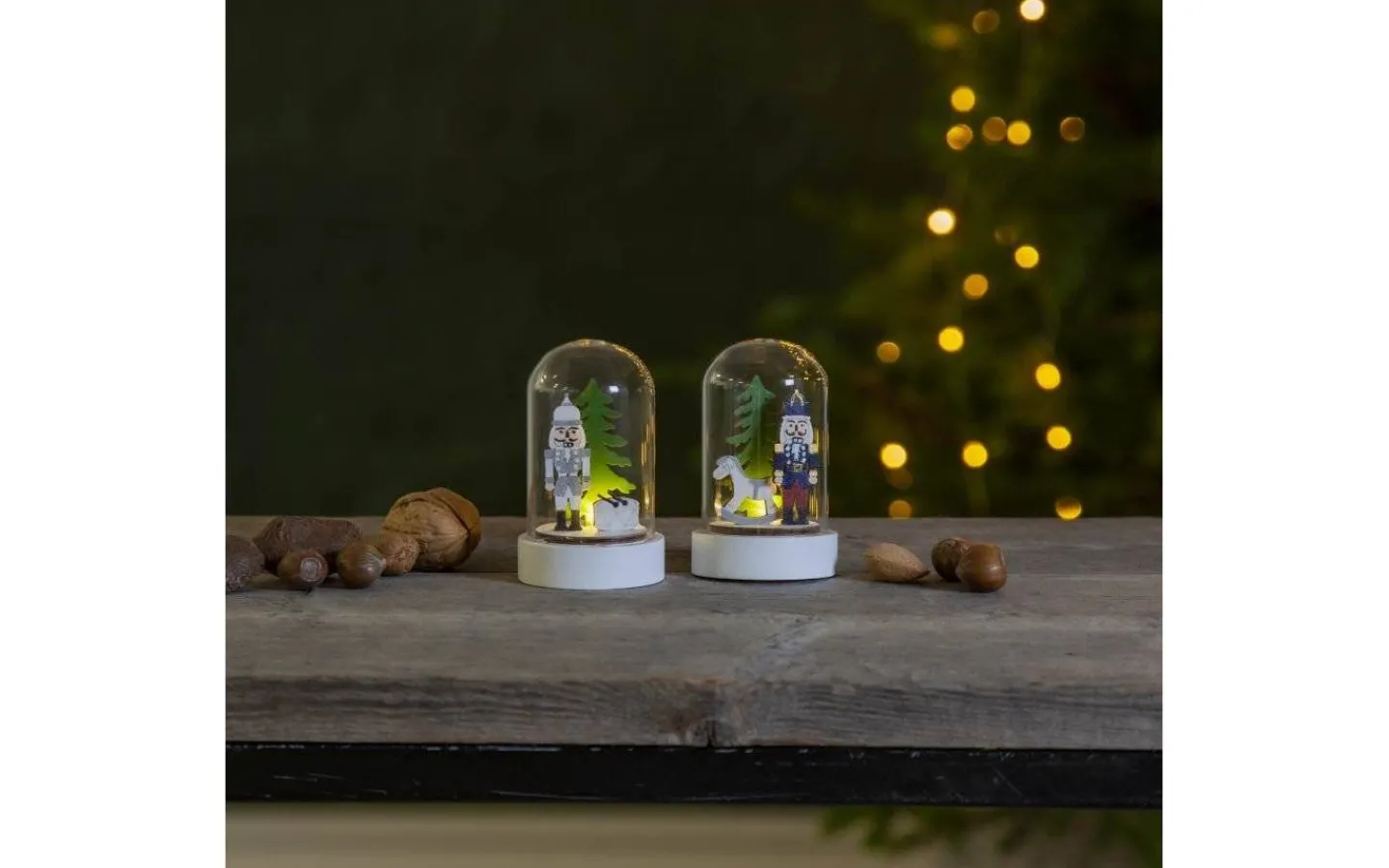 Batteri Julpynt Inomhus<Star Trading Nutcracker Batteridriven Glaskupol 2-pack 9cm