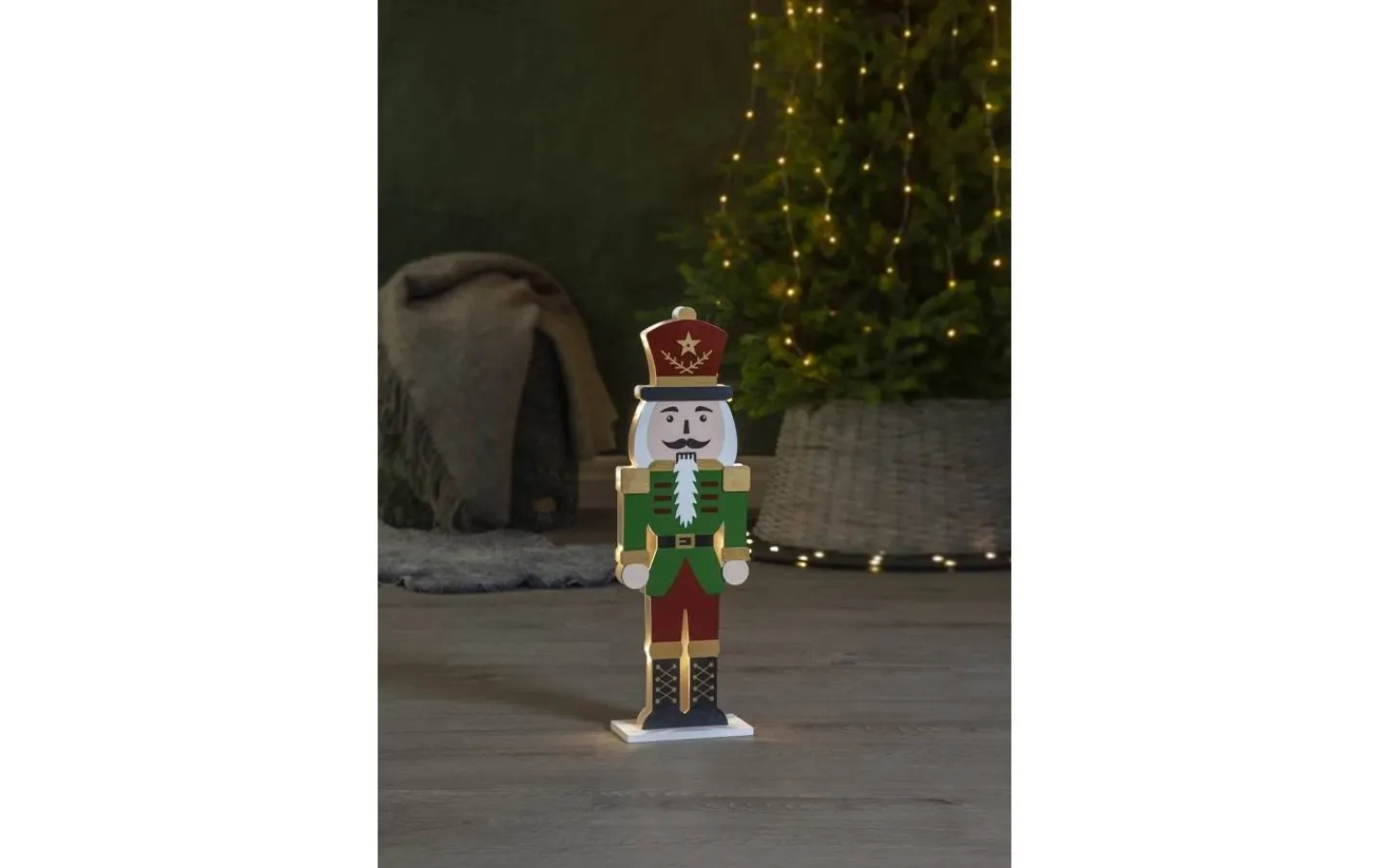 Star Trading Nutcracker Batteridriven med Timer 52cm Grön* Batteri Julpynt Inomhus
