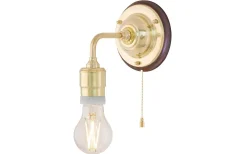 Lampetter<Karlskrona Lampfabrik Nylander - Mässing / Brytare / Brunt fäste