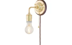 Lampetter<Karlskrona Lampfabrik Nylander - Mässing / Brytare / Brunt fäste