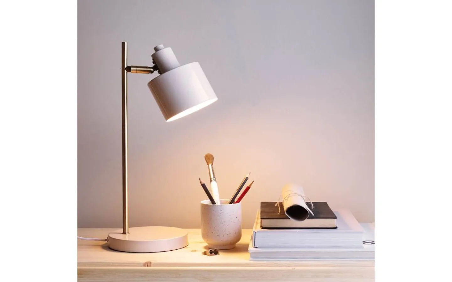 Skrivbordslampor<Dyberg Larsen Ocean Skrivbordslampa 43cm Beige/Mässing