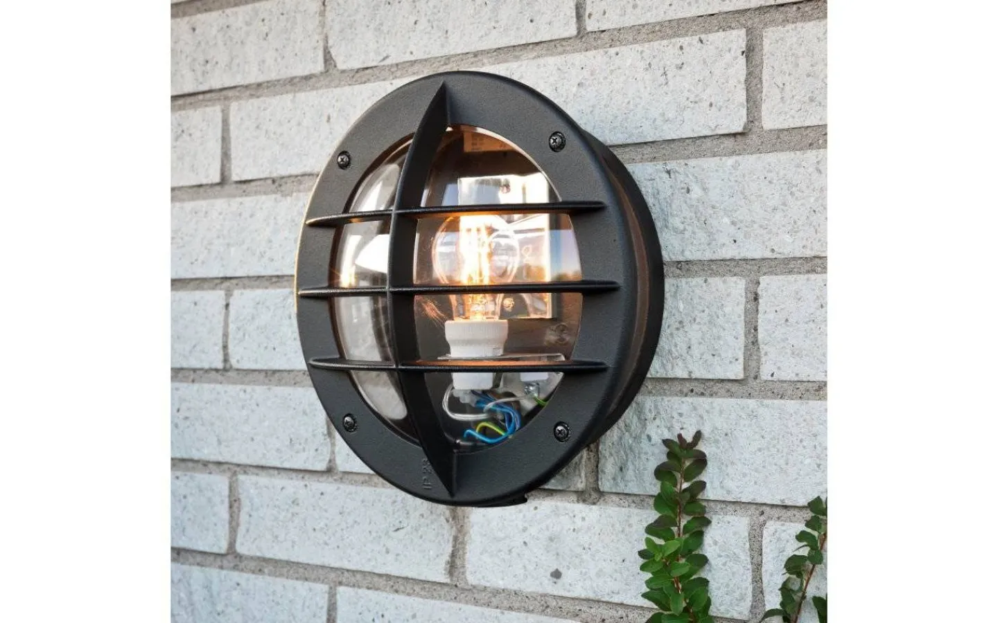 Vägglampor Utomhus<Konstsmide Oden Vägglampa Klarglas Med Eluttag IP23