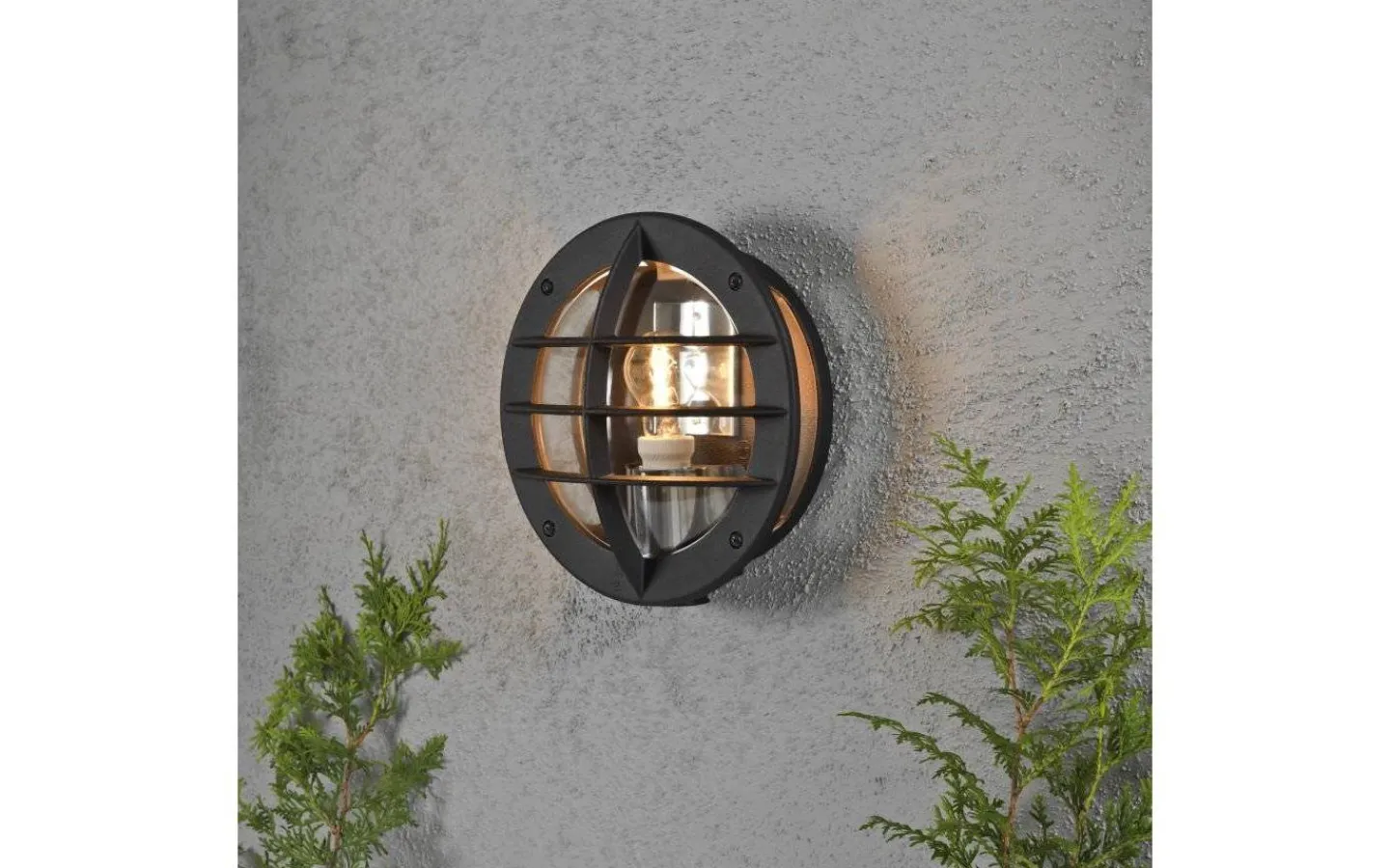 Vägglampor Utomhus<Konstsmide Oden Vägglampa Klarglas Med Eluttag IP23