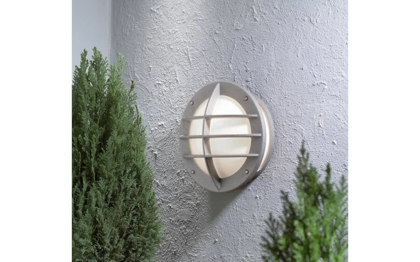 Vägglampor Utomhus<Konstsmide Oden Vägglampa Opalglas Grå IP23