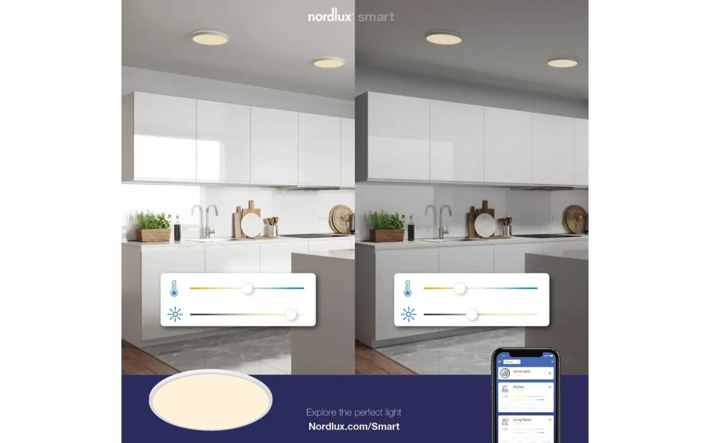 Oja Plafond 42cm Smart Light LED 2700-6500K 20W Vit