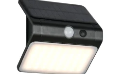 Solcellslampor Vägg|Visa Alla Solcellslampor<Reality Olinda hybrid solcellsdriven Vägglampa LED svart uppladdningsbar rörelse- och skymningssensor 4000K IP44