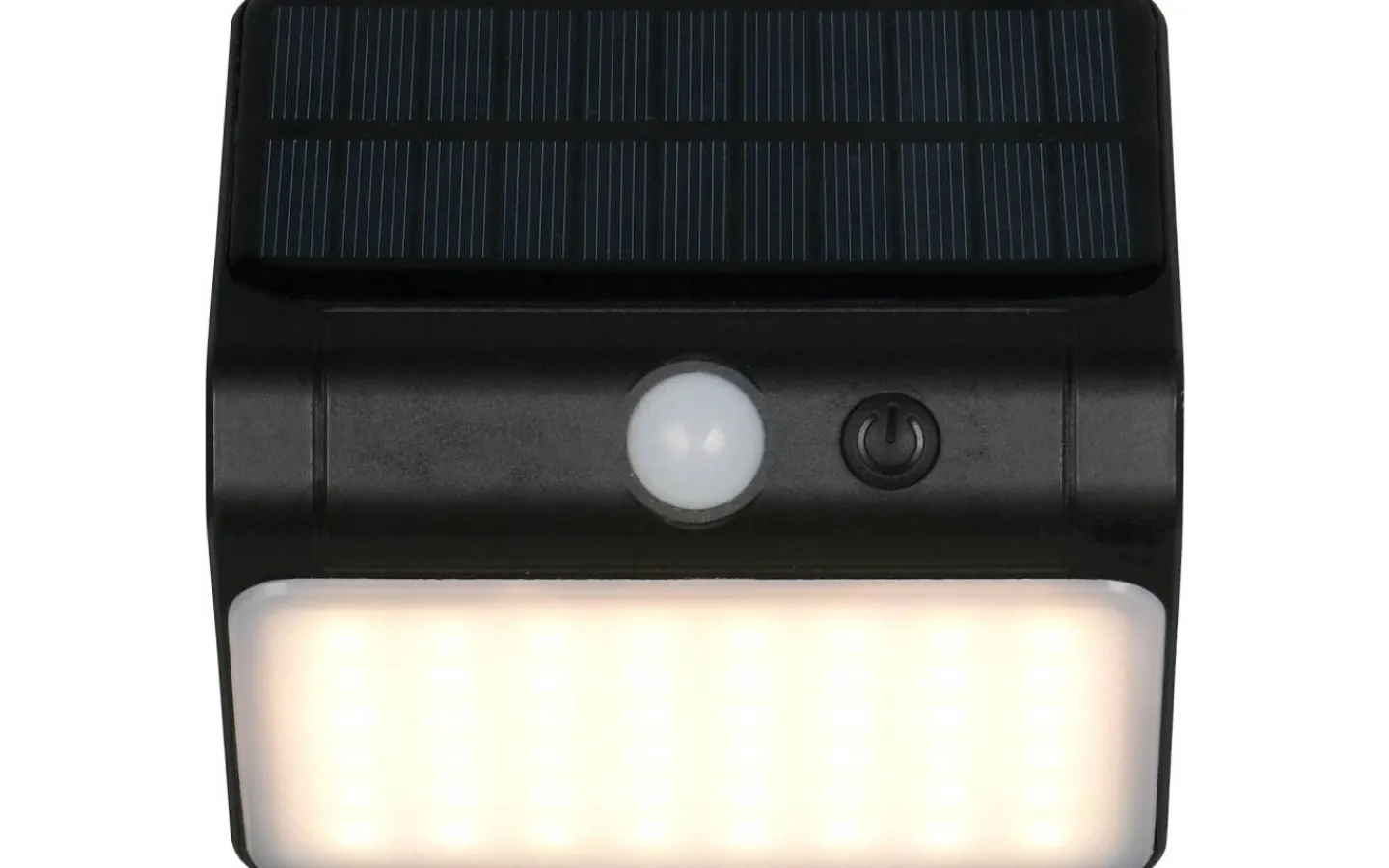 Solcellslampor Vägg|Visa Alla Solcellslampor<Reality Olinda hybrid solcellsdriven Vägglampa LED svart uppladdningsbar rörelse- och skymningssensor 4000K IP44