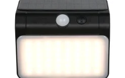 Solcellslampor Vägg|Visa Alla Solcellslampor<Reality Olinda hybrid solcellsdriven Vägglampa LED svart uppladdningsbar rörelse- och skymningssensor 4000K IP44