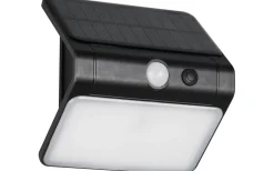 Solcellslampor Vägg|Visa Alla Solcellslampor<Reality Olinda hybrid solcellsdriven Vägglampa LED svart uppladdningsbar rörelse- och skymningssensor 4000K IP44