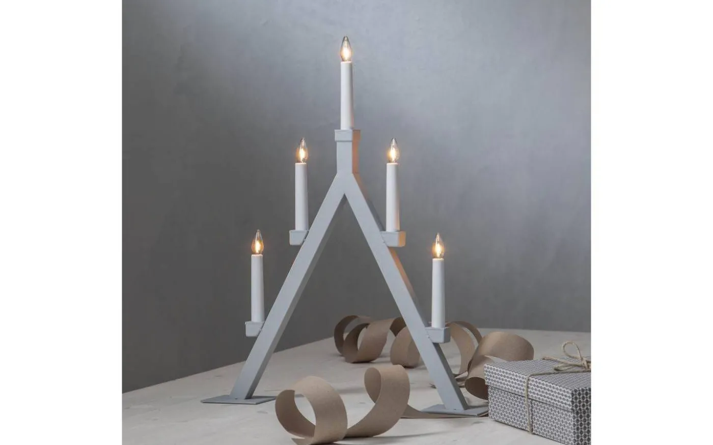 Oliver Ljusstake 55cm Grå