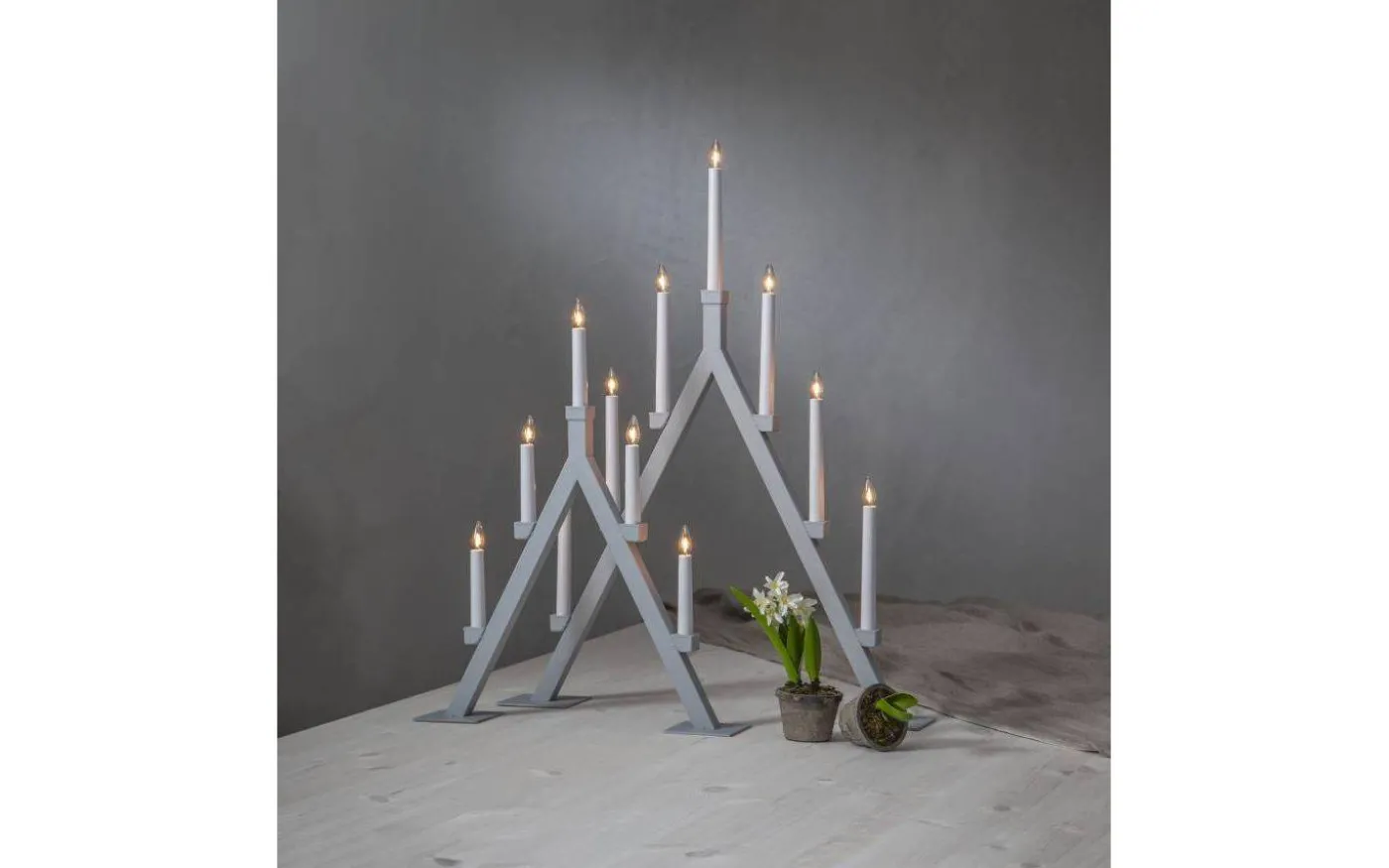 Oliver Ljusstake 55cm Grå