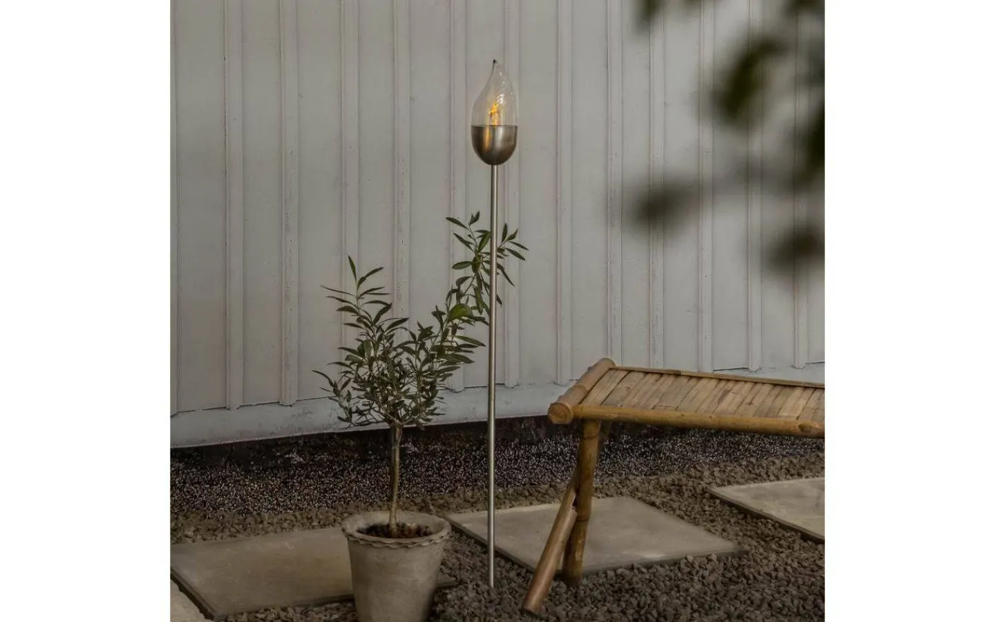 Visa Alla Solcellslampor<Star Trading Olympos Solcellsfackla 110cm Rostfritt Stål