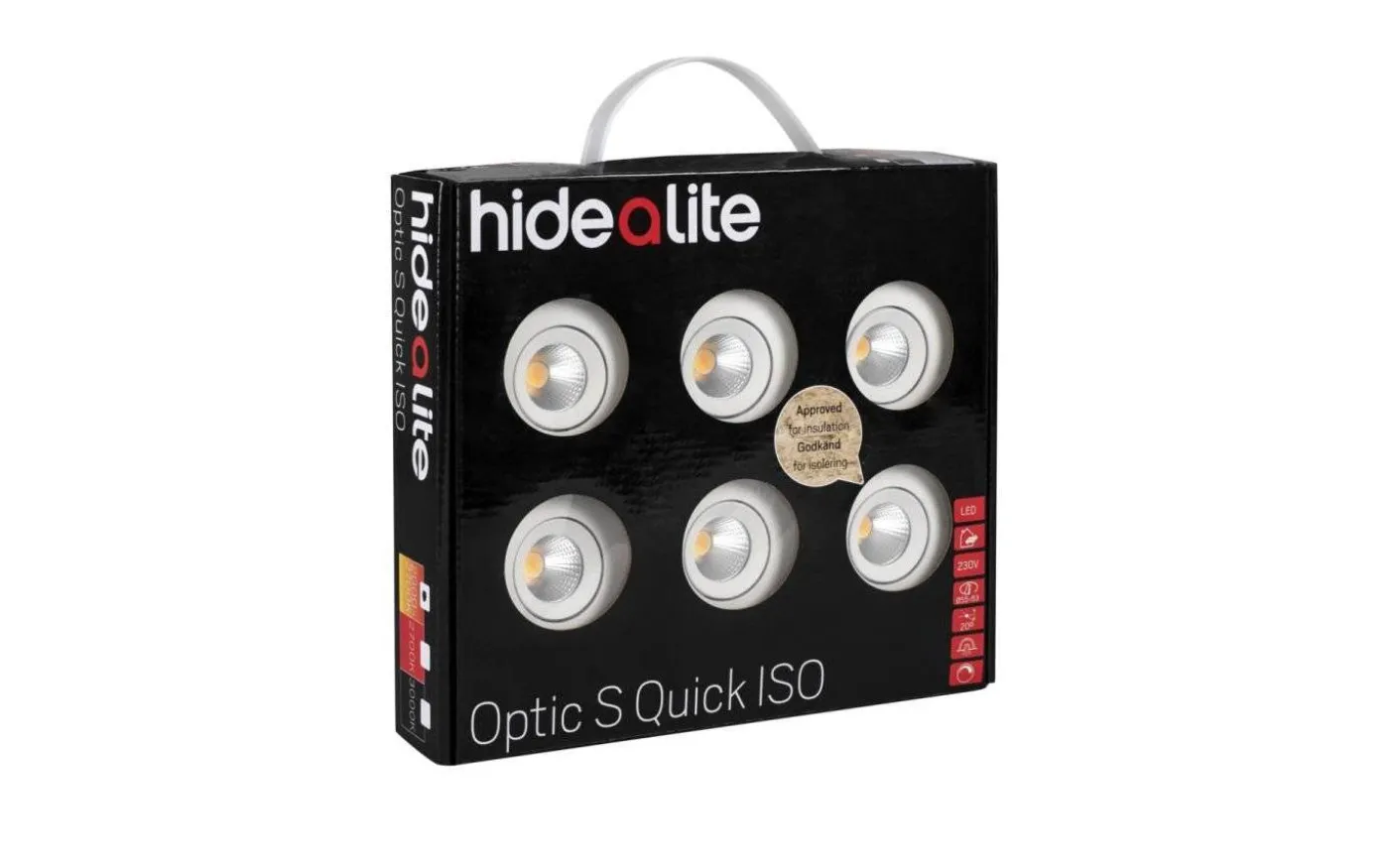Optic S Quick ISO 6-pack Spotlight 2700K 4,5W Vit IP44