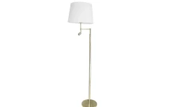 By Rydens Orlando Golvlampa 157cm Mässing/Vit* Golvläslampor|Vardagsrum