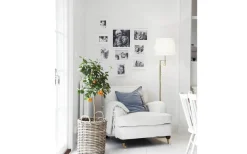 By Rydens Orlando Golvlampa 157cm Mässing/Vit* Golvläslampor|Vardagsrum