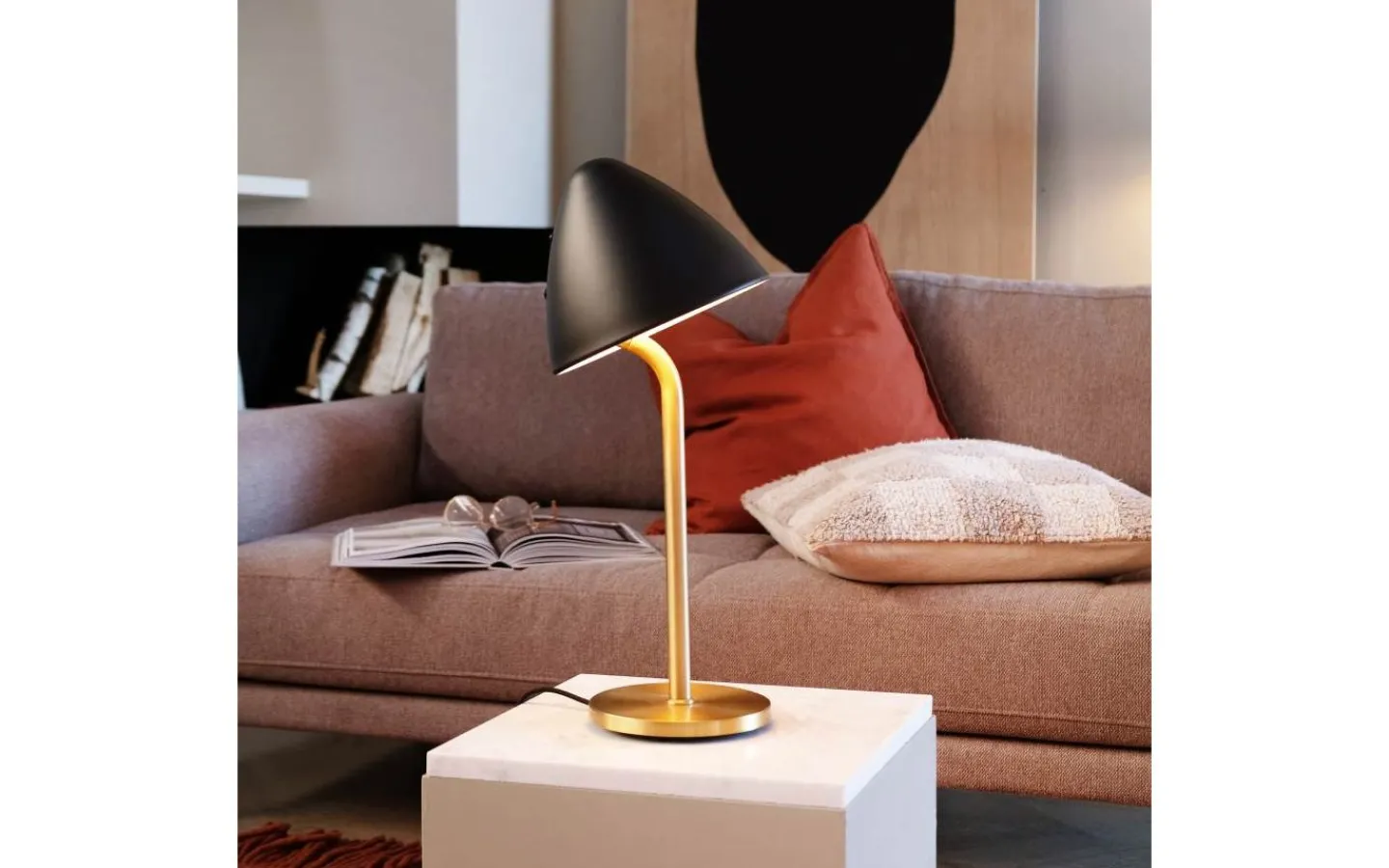 Dyberg Larsen Oulu Bordslampa 47cm Svart/Mässing* Bordslampor