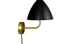 Lampetter|Läslampor<Dyberg Larsen Oulu Vägglampa Svart/Mässing