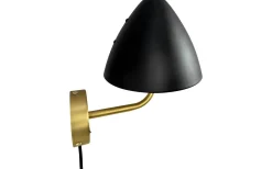 Lampetter|Läslampor<Dyberg Larsen Oulu Vägglampa Svart/Mässing