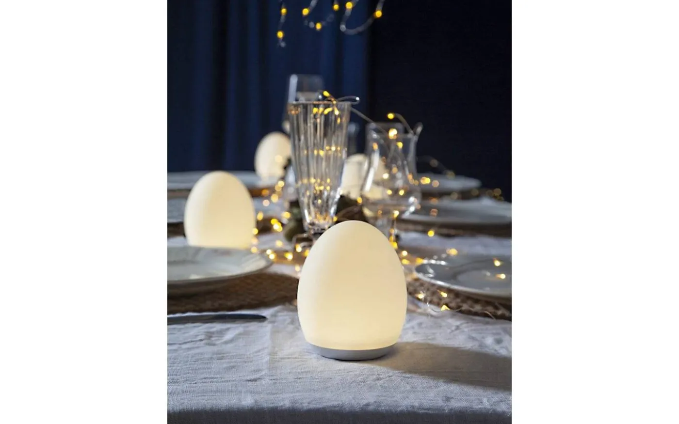 Oval Uppladdningsbar Nattlampa LED RGB+W 11cm