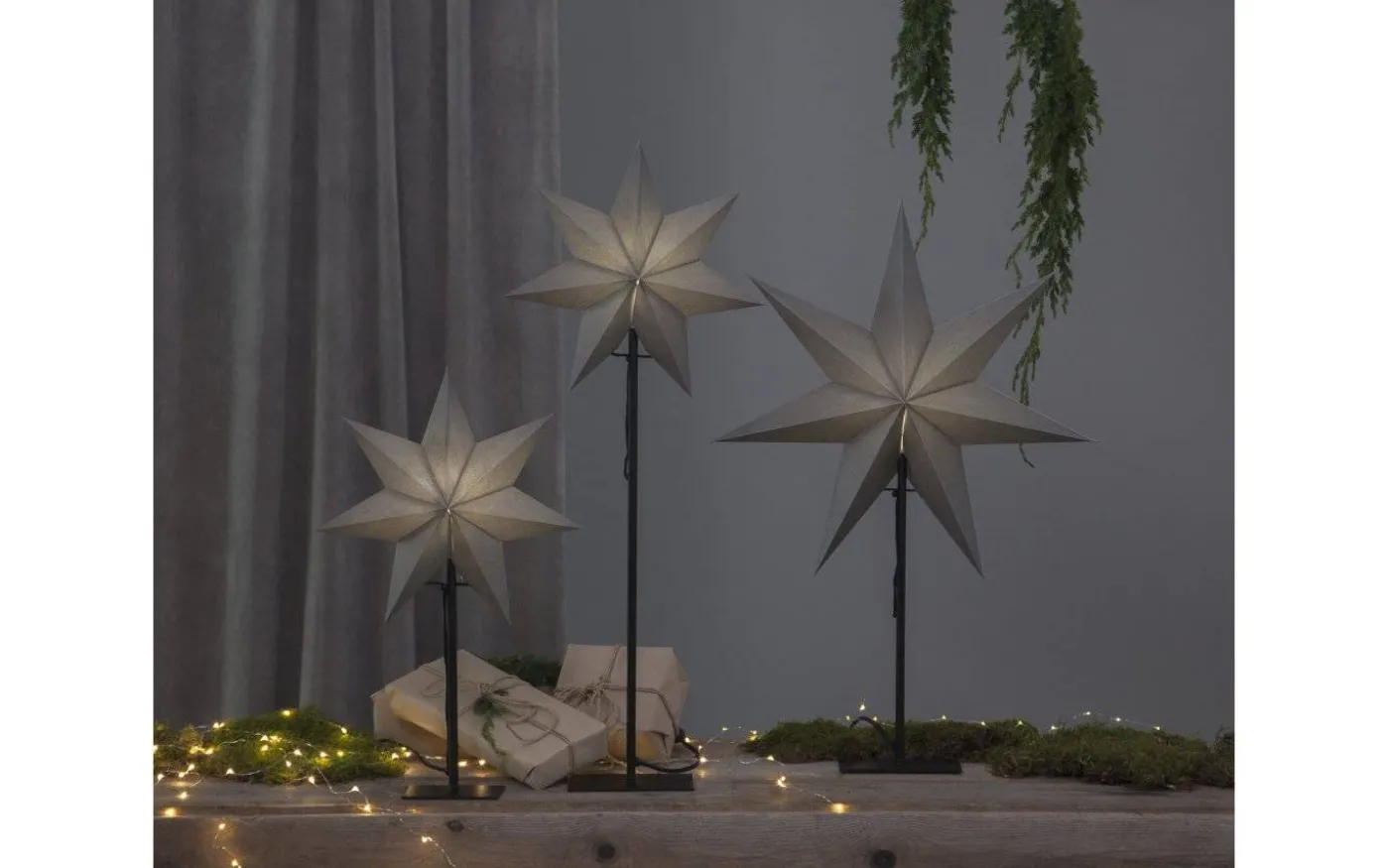 Ozen Julstjärna På Fot Grå 75cm