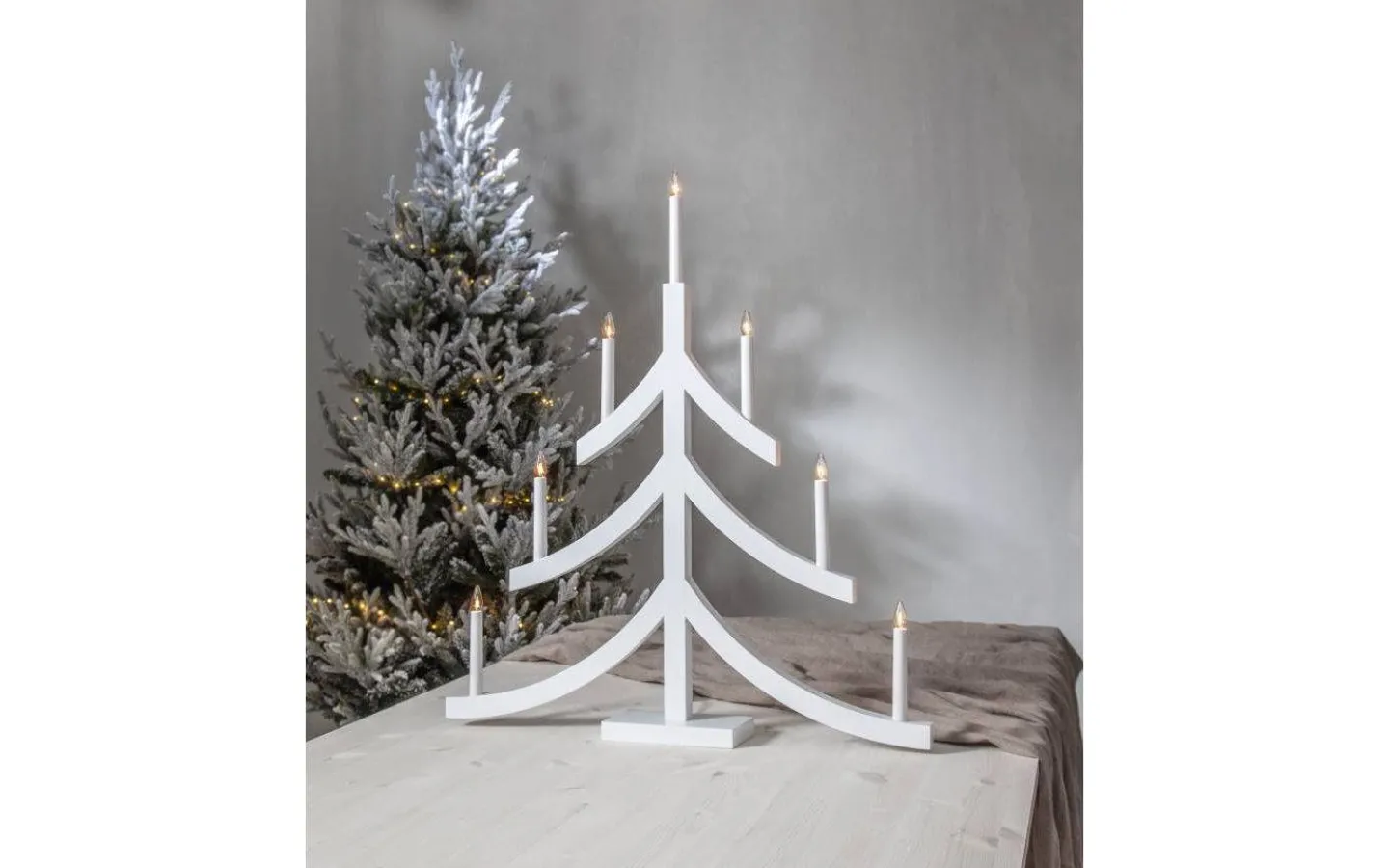 Visa Alla Adventsljusstakar|Adventsljusstakar 61-120 Cm<Star Trading Pagod Adventsljusstake 79cm Vit