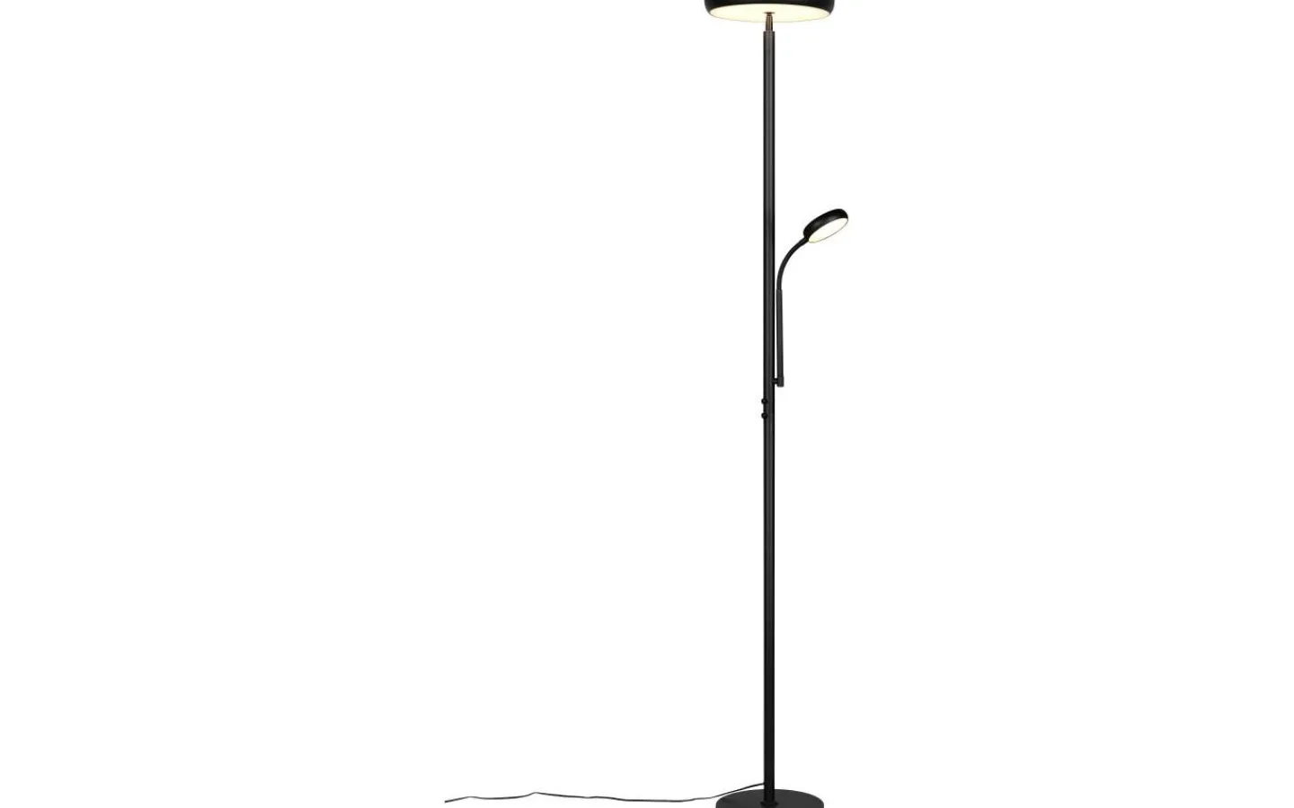 Uplight|Golvläslampor<Reality Palermo Golvlampa LED mattsvart med läslampa