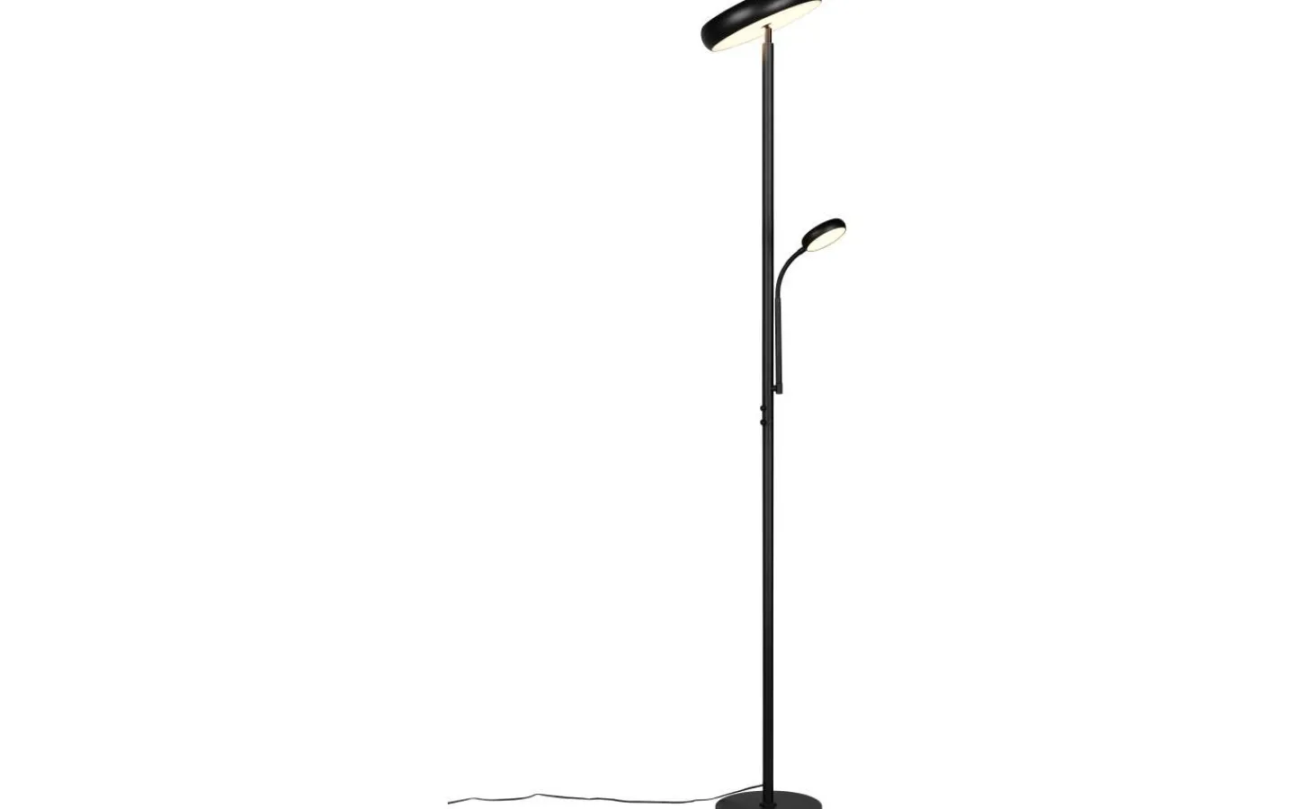 Uplight|Golvläslampor<Reality Palermo Golvlampa LED mattsvart med läslampa