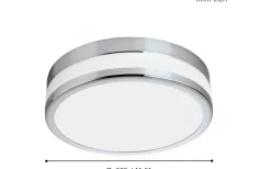 Eglo Palermo Plafond 30cm LED 3000K 24W Krom IP44* Badrumslampor Tak