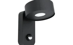 Vägglampor Utomhus<Eglo Palosco Vägglampa med Sensor LED 6W 3000K Svart IP44