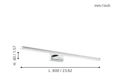 Badrumslampor Vägg<Eglo Pandella 1 Spegelbelysning 60cm 4000K 7,4W Krom IP44