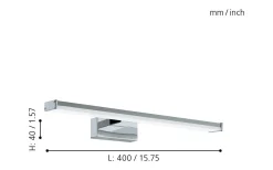 Pandella 1 Spegelbelysning 40cm LED 4000K 7,4W Krom IP44