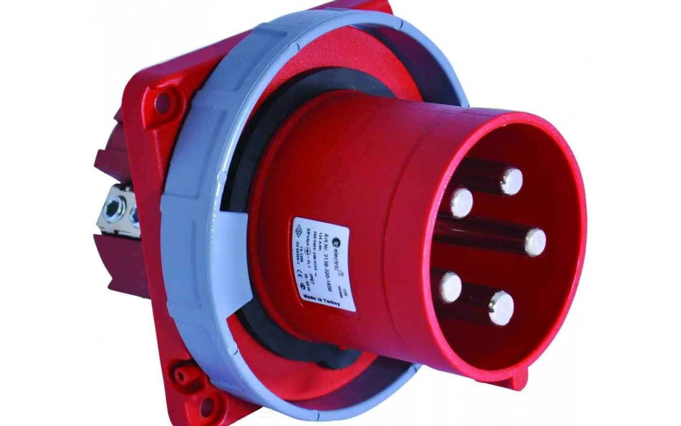 Panelintag, Infällt, Rakt, 125A, 3P+N+J, 400V, 6h, IP67 (120x120)