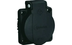 Strömställare/Vägguttag<Malmbergs Paneluttag 1-fas, Svart, IP54