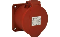 Paneluttag, Infällt, Rakt, 32A, 3P+N+J, 400V, 6h, IP44 (75x75)