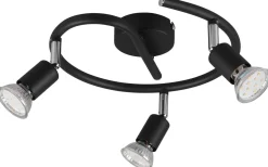 Runda Takspotlights|Takspot Med 3 Lampor<Reality Paris Spotlight 3-delad GU10 mattsvart