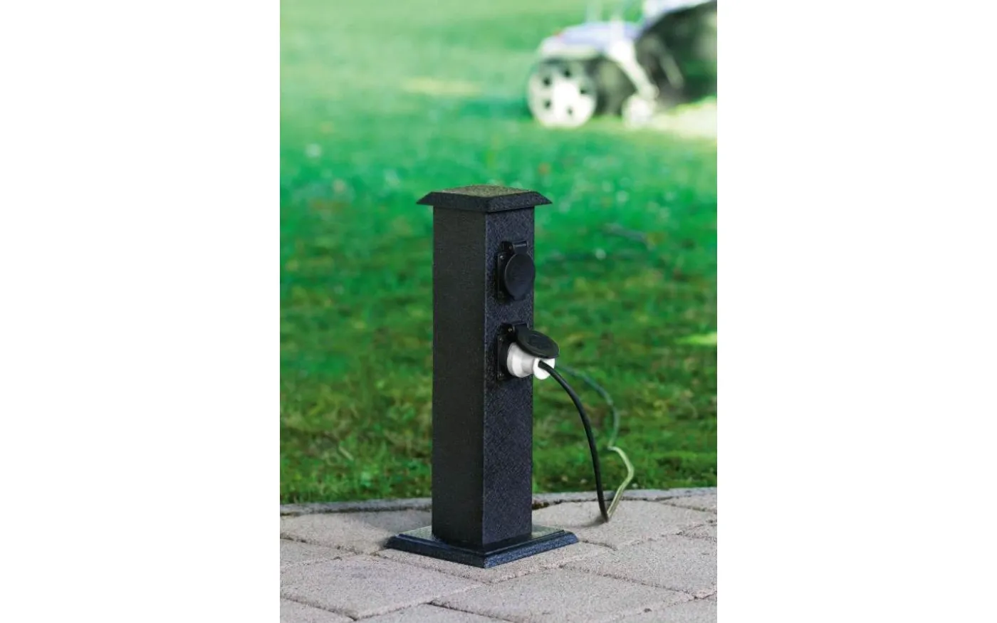 Park 4 Trädgårdsuttag 4 Uttag 40cm Svart IP44