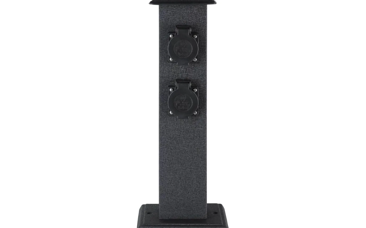 Park 4 Trädgårdsuttag 4 Uttag 40cm Svart IP44