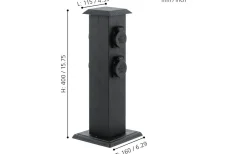 Park 4 Trädgårdsuttag 4 Uttag 40cm Svart IP44