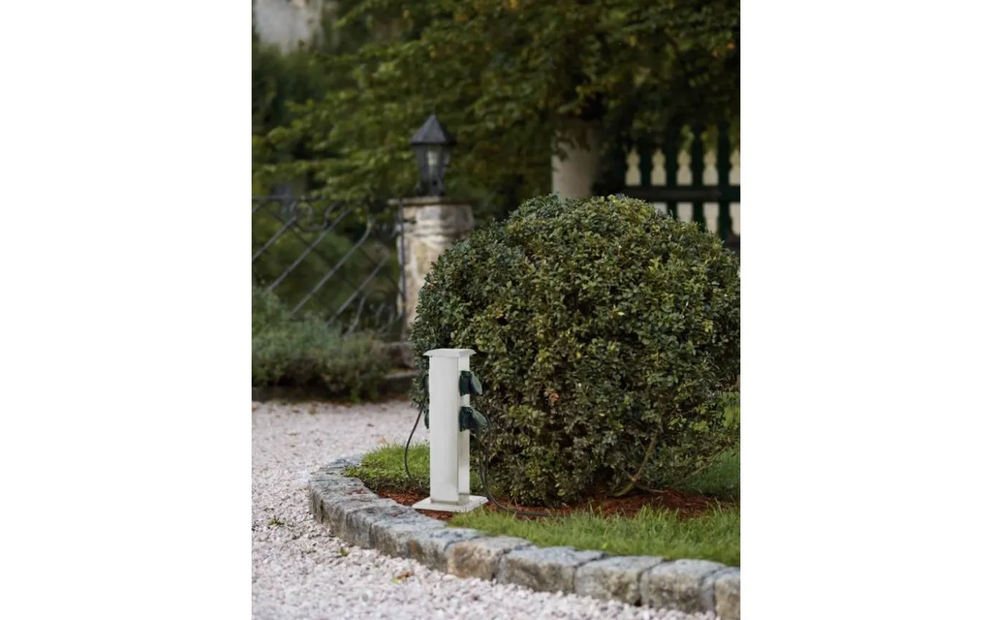 Park 4 Trädgårdsuttag 4 Uttag 40cm Rostfritt Stål IP44