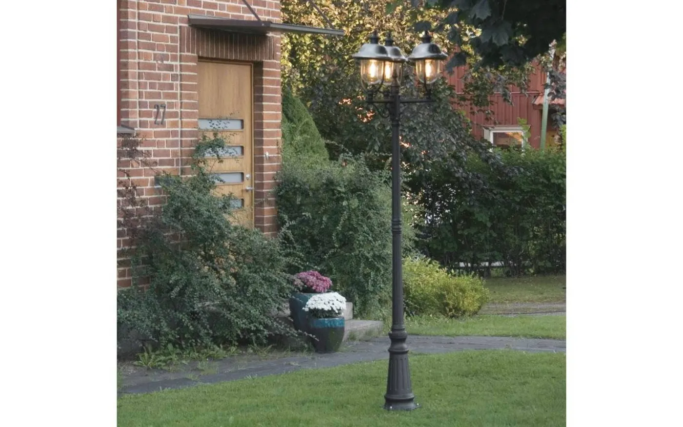 Parma Stolplykta 2,2m 3xE27 Svart/Rostfritt Stål IP43