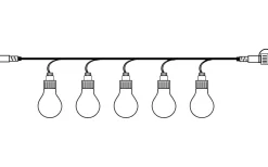 Partyslinga System LED EXTRA 5m 10L Svart Kabel