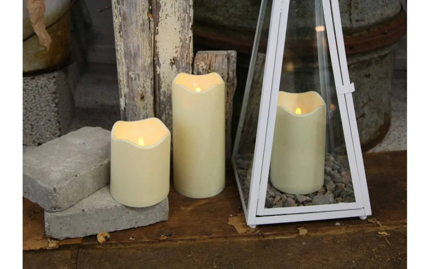 Star Trading Paul Blockljus LED Utomhusbruk Sensor 23cm Beige* Blockljus Utomhus|Blockljus Utomhus