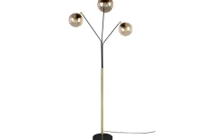 Golvlampor|Golvläslampor<Trio Lighting Paxton Golvlampa 3xE27 matt svart/guld