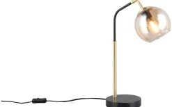 Paxton Skrivbordslampa E27 matt svart/guld