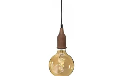 Star Trading Pendel E27 Jojo Natur med svart textilkabel 3,5m* Fönsterlampor|Sladdställ Med Sockel